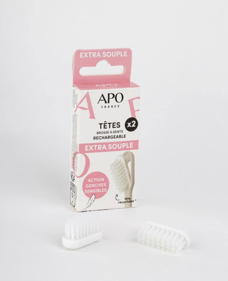 APO France Têtes de brosse à dents rechargeable Extra Souple - recharges x2